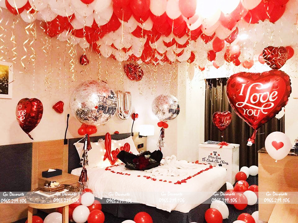 Trang trí sinh nhật lãng mạn tại phòng - gudecorate.com