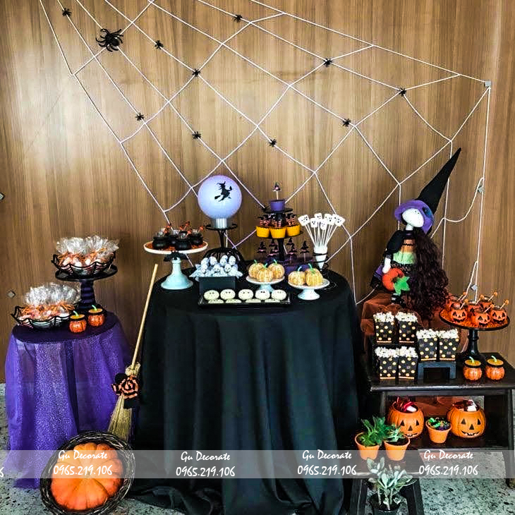 Trang trí bàn ăn, teabreak, canape, bufet theo chủ đề halloween