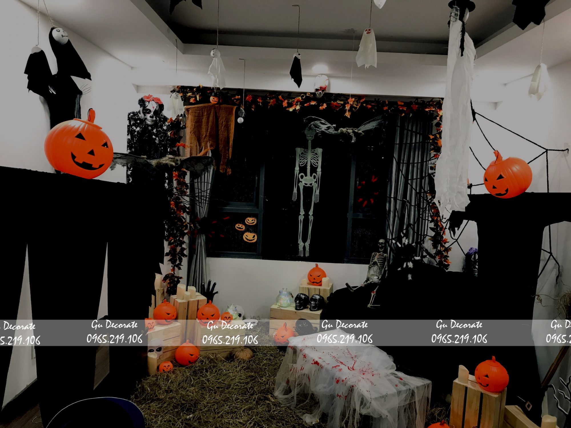 Trang trí backdround halloween