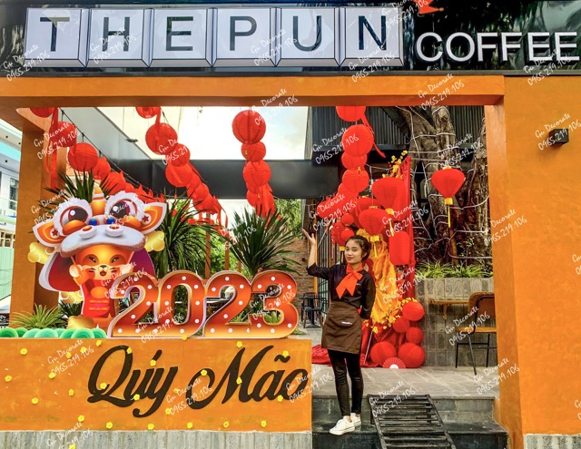 Trang trí không gian tết cho The Pun Coffee bởi GuDecorate